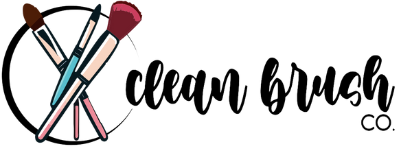 Clean Brush Co logo with make-up brushes in a circle